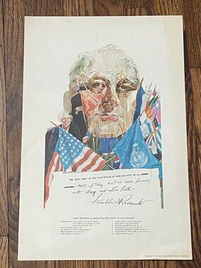 Rare Einsen Freeman FDR Roosevelt Print Little White House Warm Springs 12x18